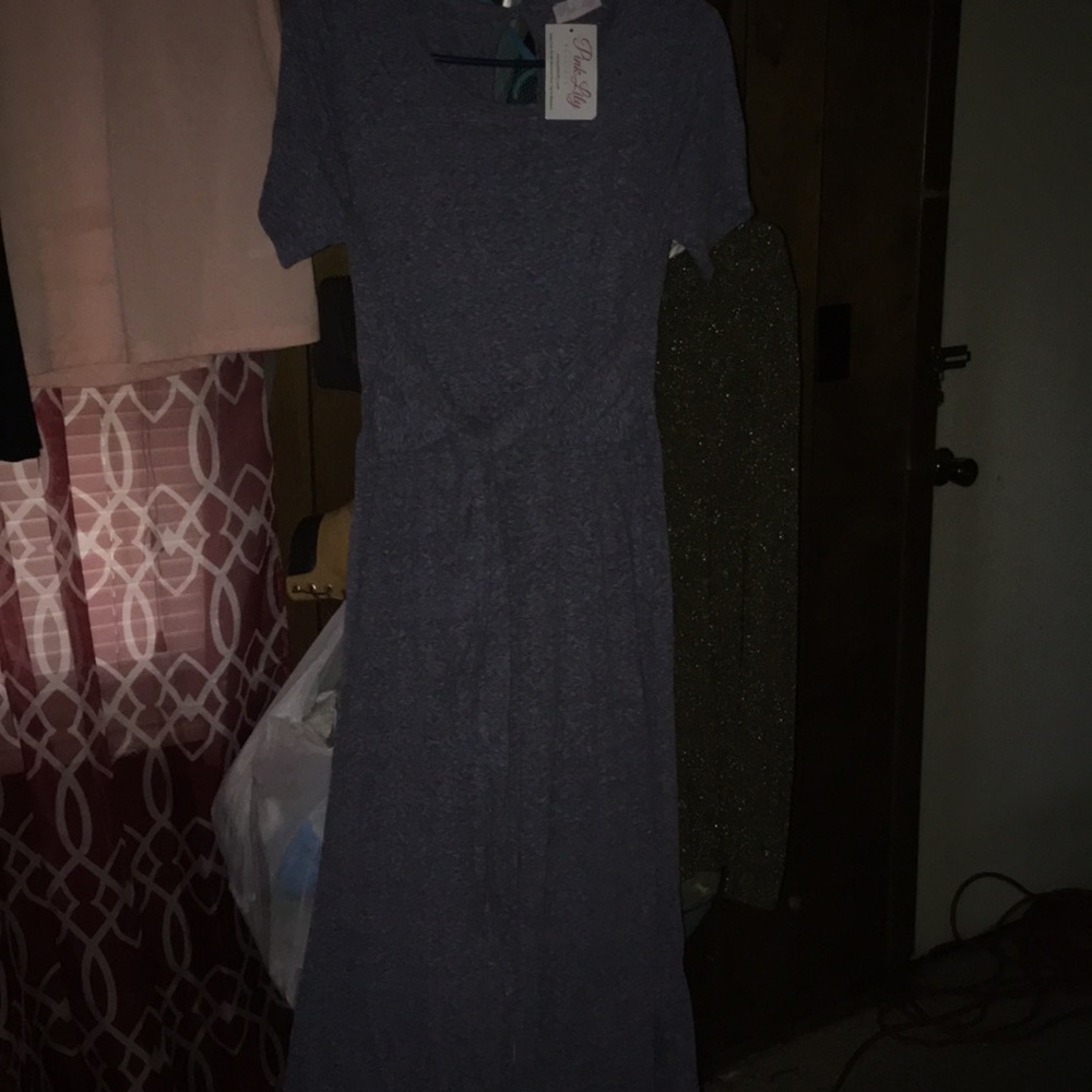 Pink Lily one piece pants with tie belt size small